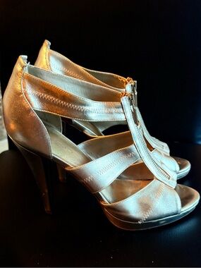 Aldo Gold Metallic Strappy High Heel Sandals